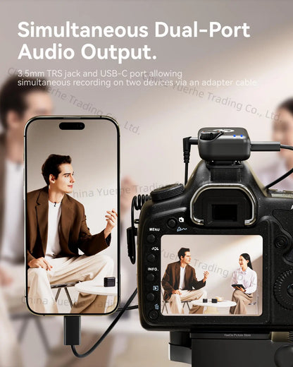 Hollyland Lark M2S Wireless Microphone for iPhone Camera Android PC Noise Cancellation Microphone for Photography Interview