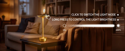 Aluminum Alloy Simple Decorative Lamp LED Night Light Infinitely Dimmable Atmosphere Retro Portable Rechargeable Touch Desk Lamp