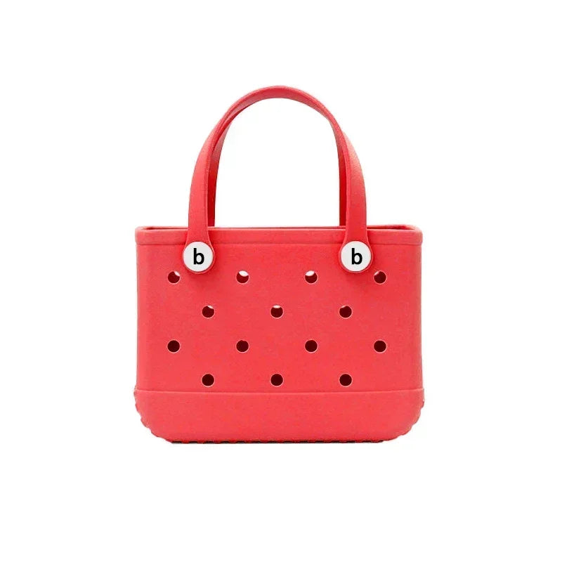 Waterproof Summer Storage Basket Mini Kid Beach Bogg Bag Women Shopping Bag Picnic Rubber Jelly Tote Bogg Bag Kid Purses