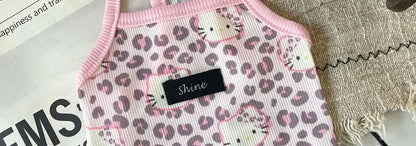 Spring Summer 2025 New Pet Clothes Spice Girls Wind Suspenders Leopard-Print Kitty Ice Silk And Cool Fabrics Cats Dogs Wear Them