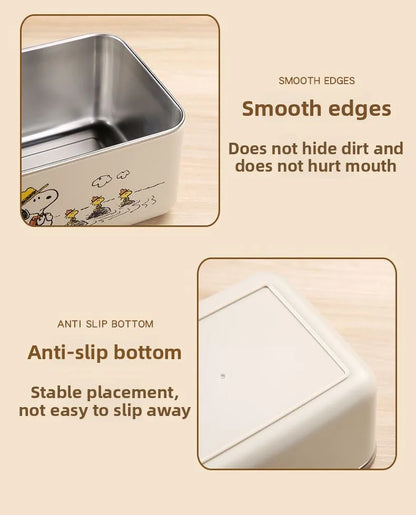 Cute Snoopy cartoon insulation lunch box multi-layer convenient to carry 304 stainless steel large capacity lunch box gift