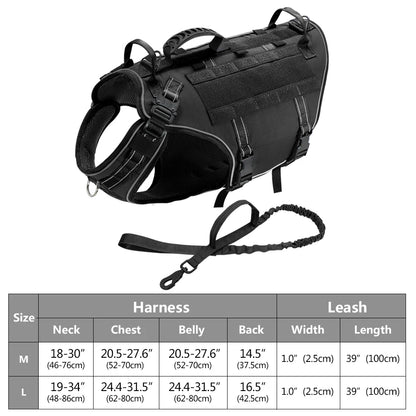 Tactical Dog Harness No Pull Adjustable Military Pet Training Harness Molle Vest With Handle For Medium Large Dogs Outdoor Hike