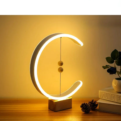 Nordic magnetic levitation balance lamp magnetic led table lamp bedroom bedside home decoration desk lamp Beech wood lampholder