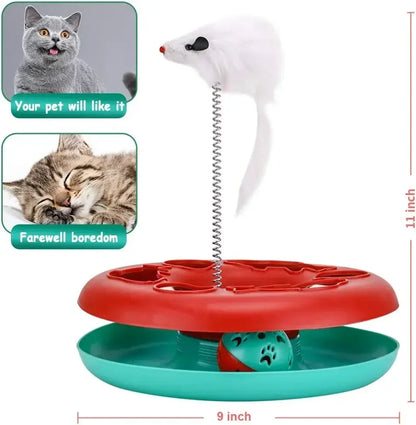 Cat Toys for Indoor Cats,Interactive Kitten Toys Roller Tracks with Catnip Spring Pet Toy with Exercise Balls