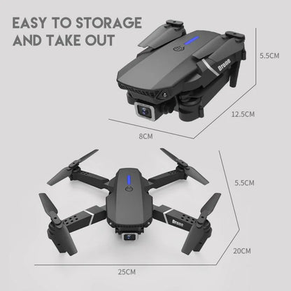 Drone E88 RC Quadcopter Foldable Portable 5G WiFi FPV Drones With 4K HD Camera Altitude Hold Mode follow Drone