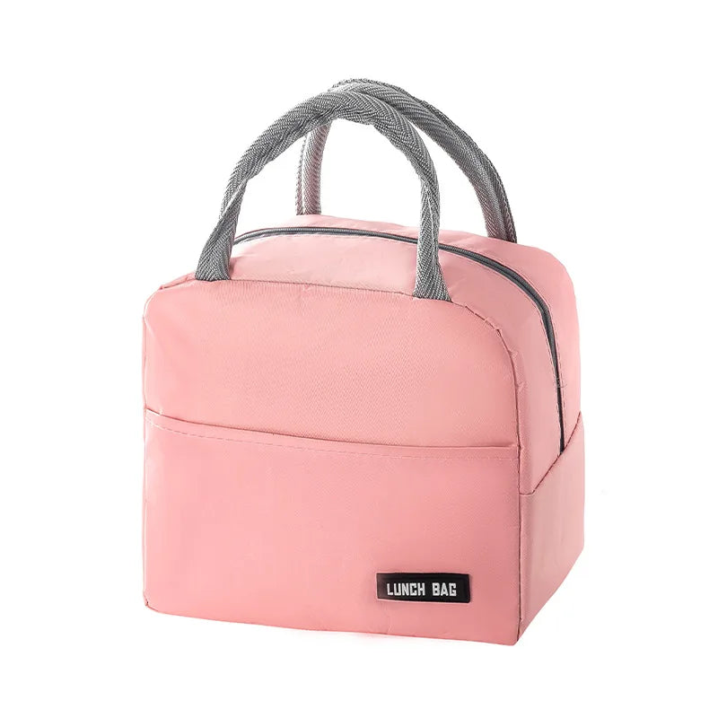 New Solid Color Twill Bento Bag Portable Thermal Bag Thickened Student Lunch Box Bag Bento Bag Meal Bag
