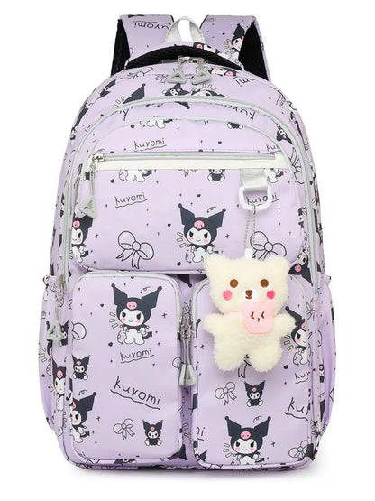 Kawaii Kuromi Backpack Junior High School Bag Student Schoolbag Anime Cartoon Shoulder Bag Girls Gift