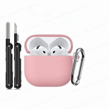 Cover for AirPods 4 Case 2024 3D Silicone Wireless Bluetooth Headphone Soft Protective Case for AirPods 4th Gen with Cleaner Kit