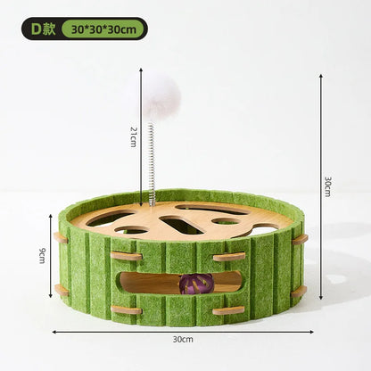 Pet Cat Puzzle Maze Holes Toys Felt Box With Bell Ball Kitten Playing Toys Interactive Funny Combination Set Cat Supplies