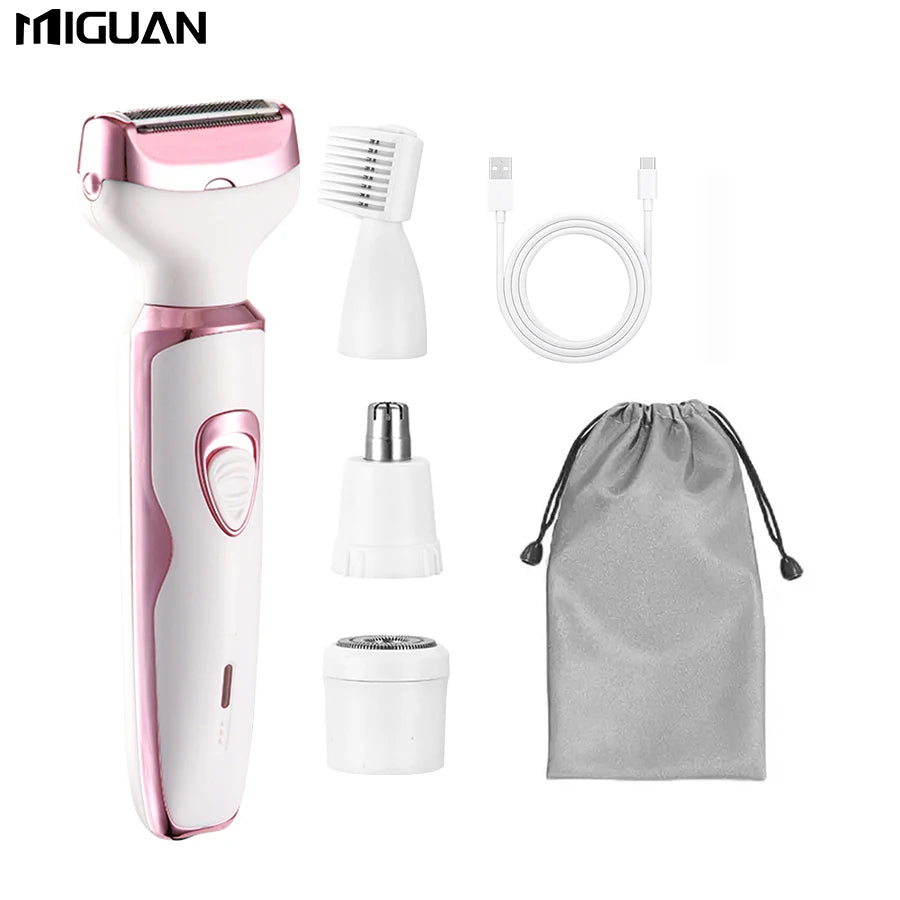 4 In 1 Women's Electric Hair Remover/Women's Multi-Function Electric Hair Remover Set/Women's Bikini Trimmer/USB Rechargeable