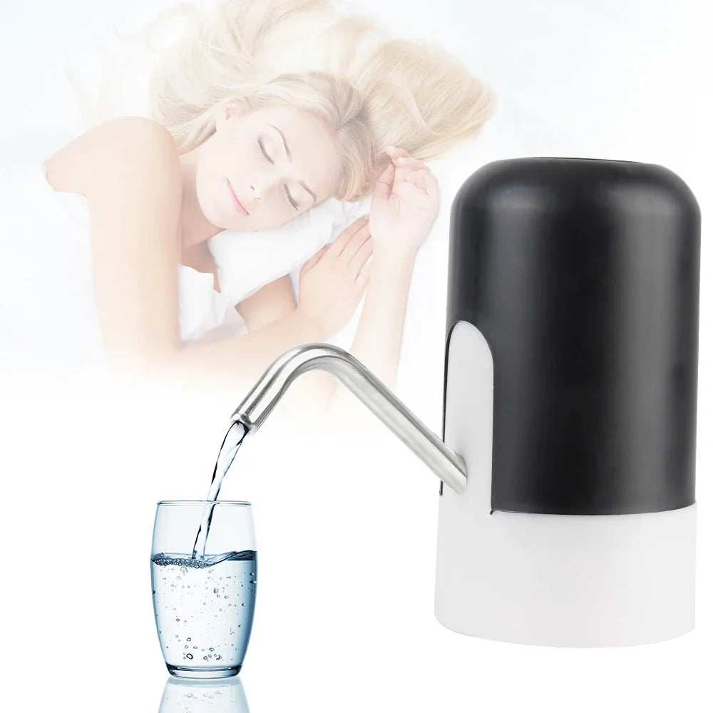 USB Automatic Water Pumping With Blue LED Light Rechargeable Barreled Portable Wireless Charging Electric Water Dispenser Device