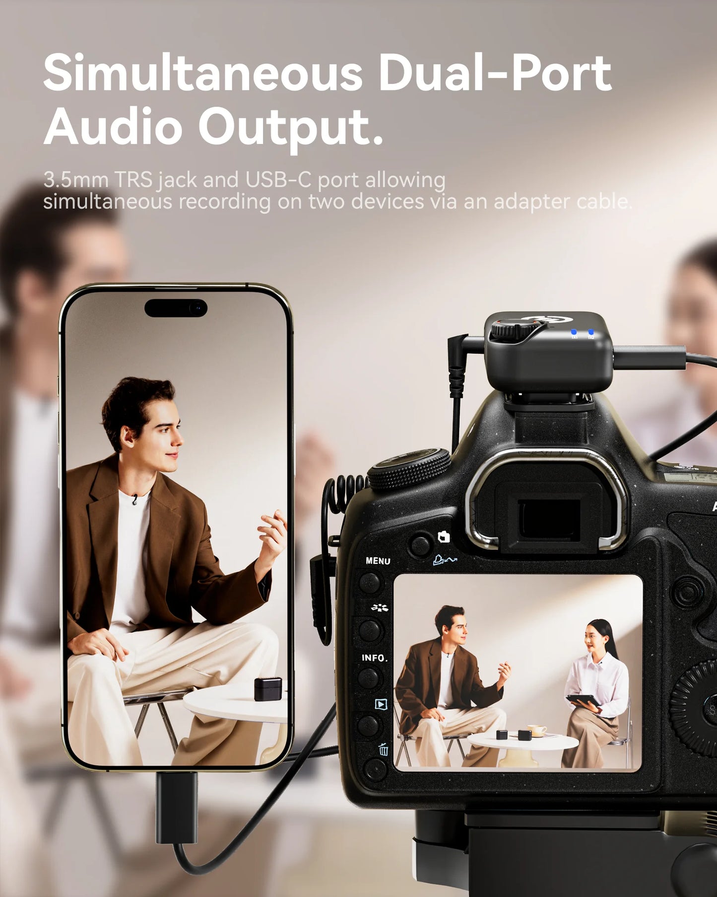 Hollyland Lark M2s Wireless Microphone System Noise Cancellation Lavalier Mic for iPhone Camera Android Video Vlog Interview