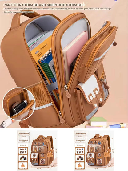 Waterproof Capybara Backpack Large Capacity Alleviate Burden School Bag Protecting Spine Widen Straps Backpack for Students