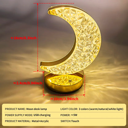 Star Moon Desk Lamp LED Decorative Lighting Night Light USB Rechargeable Bedside Atmosphere Light Moon Star Night Light