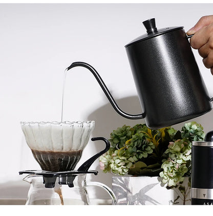 350ml 600ml Drip Kettle Coffee Tea Pot Non-stick Coating Food Grade Stainless Steel Gooseneck Drip Kettle Swan Neck Thin Mouth