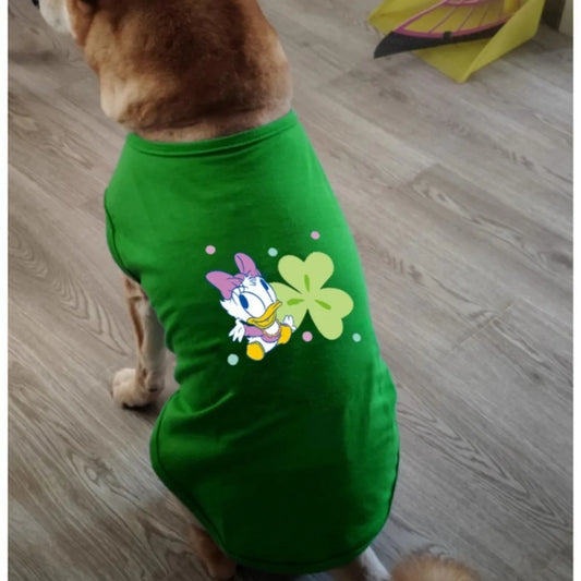 Printed pet T-shirt, made of fiber material for indoor and outdoor leisure, entertainment, sun protection, cat and dog clothing