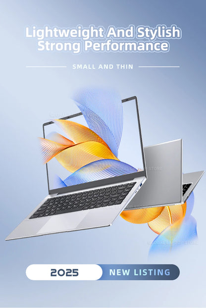 Xiaman Laptop Computer Windows 11 Pro Intel Atom A3950 Quad-Core 2025 Notebook PC 12GB RAM 1TB 2TB SSD 1920*1080 Office Computer