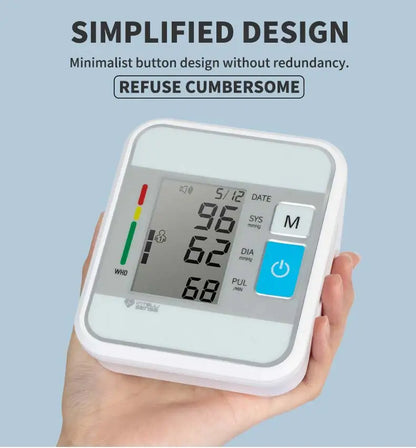 Arm Blood Pressure Monitor Digital BP Meter LCD Tensiometer Cuff Portable Irregular Pulse Heart Rate Tonometer Sphygmomanometer