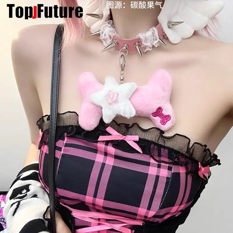 Women Y2K Girl bloody punk Harajuku Gothic Lolita sick injured short necklace Halloween cosplay props subculture Chokers Choker