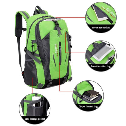NEW Durable Camping Backpack 40L Large Capacity Travel Rucksack Nylon Waterproof Outdoor Bags Hiking Travel Bag