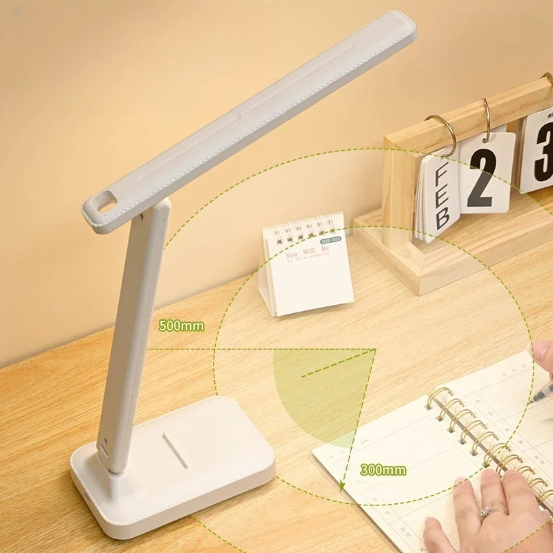 LED Table Lamp Eyes Protection Touch Dimmable LED Reading Light Student Dormitory Bedroom Reading USB Rechargable Desk Lamp