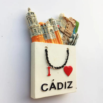 Europe Spain 3D Refrigerator Magnet Tourist Souvenirs Stickers,Home & Kitchen Decoration Fridge Magnet Message Sticker