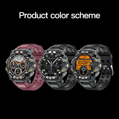 Outdoor Sport Smart Watch LED Flashlight Health Monitor Bracelet Bluetooth Make Answer Call Waterproof Men Military Smartwatch