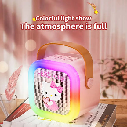 Sanrio Bluetooth Speakers ML07 Karaoke Machine Portable Speakers Bluetooth with Mic LED Light Machine Home Family Singing Gift