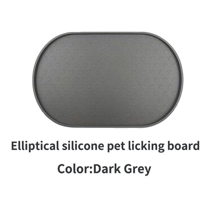 6-color available pet meal MATS, dog eating MATS, pet dog feeding MATS, silicone material, oval shape, easy to clean