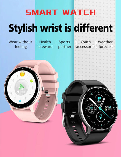 New Good Smart Watch Men Full Touch Screen Sport Fitness Watch IP67 Waterproof Blood Pressure Bluetooth Watches 220mAh Battery