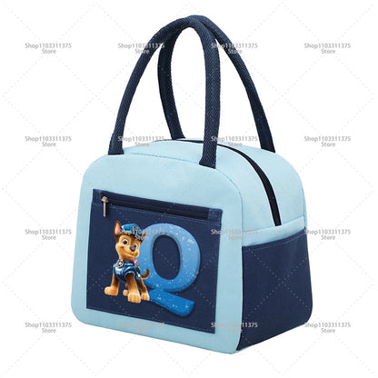 Cute PAW Patrol Thermal Bag Food Storage Container Letter A-Z Student Lunchbox Cartoon Fashion Handbags Bento Durable Bags Gifts