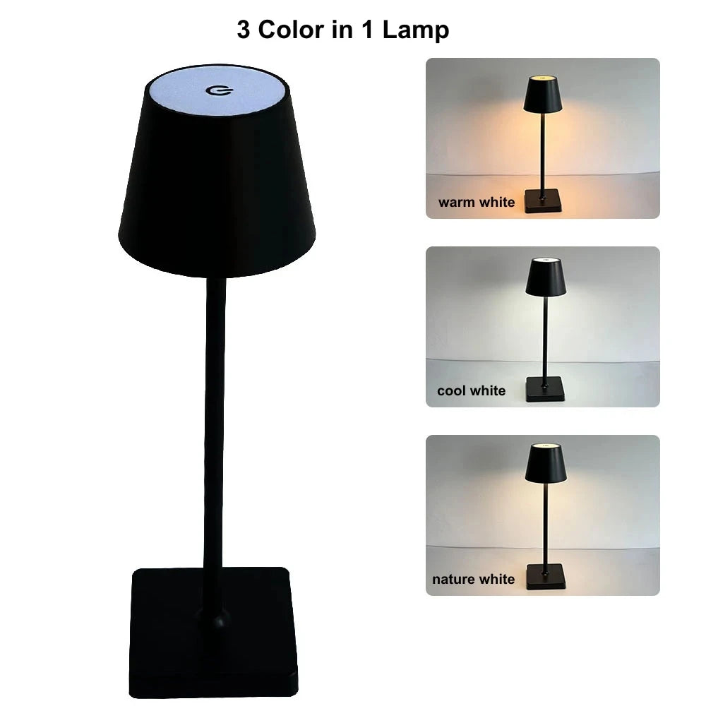 Nordic LED Table Lamp Rechargeable Touch Dimmable Desk Lamp bedroom decoration Home Dining Room Coffee Shop Simple Room Decor