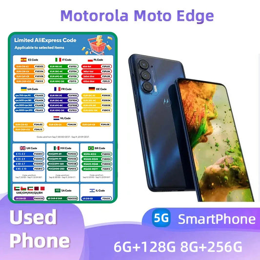 Motorola Moto Edge 2021 XT2141 5g SmartPhone Snapdragon 778g 6.8 inch Screen 5000mAh 108MP Camera Original Used Phone