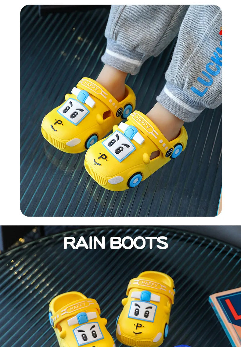 Summer New Dazzling Cool  Kid Hollow Sandals Baby Cute Cartoon Car Home Slippers Boy Breathable Antislip Beach Shoe Girl Shoe실내화