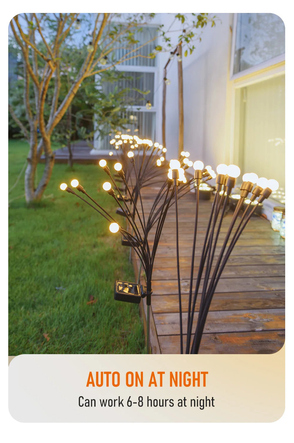 LED solar lawn lamp firefly lamp courtyard garden lawn camping decorative lamp waterproof wind-mounted lamp