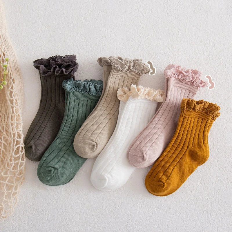 New Ruffle Baby Girls Socks Mesh Kids Socks Cute Lace Frilly Ankle Short Sock Breathable Princess Children Girl Dance Socken