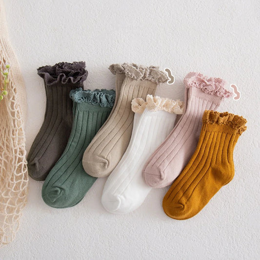 New Ruffle Baby Girls Socks Mesh Kids Socks Cute Lace Frilly Ankle Short Sock Breathable Princess Children Girl Dance Socken