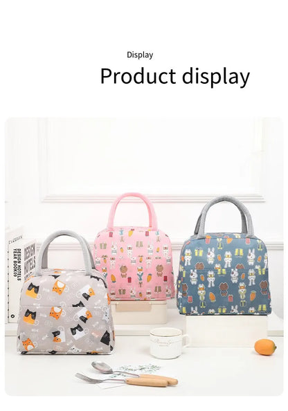 Cartoon Lunch Bag Portable Insulated Thermal Heat Children's Bento Bag Picnic Tote Kid School Lunch Box Bags Cooler Ice Pack New