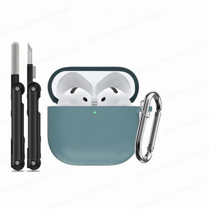 Cover for AirPods 4 Case 2024 3D Silicone Wireless Bluetooth Headphone Soft Protective Case for AirPods 4th Gen with Cleaner Kit