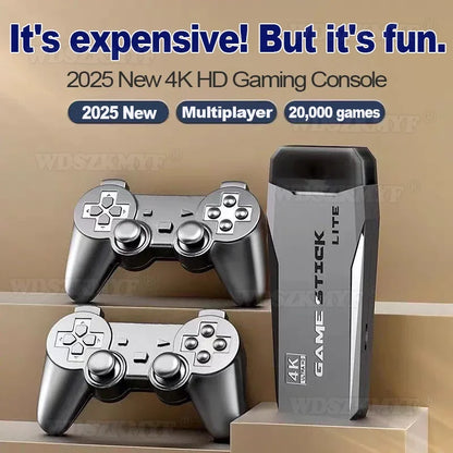 4K TV Game Stick Built-in 20000+ Games Retro Handheld Game Player NEW Video Game Console 64G 2.4G Wireless Controller Gamepad