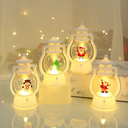 2025 Christmas Ornaments with Battery LED Lantern Light Santa Claus Merry Christmas Decorations for Home Xmas Navidad Noel Gift