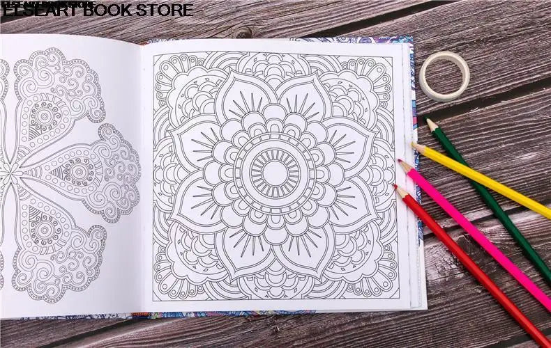 Zen mandalas color painting book adult decompression therapy psychological decompression graffiti painting Hardcover141