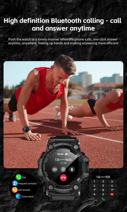 LOKMAT ATTACK-GT Upgrade Sport Smart Watch Waterproof Bluetooth Calls Rugged Smartwatches Flashlight Fitness Tracker for Phone