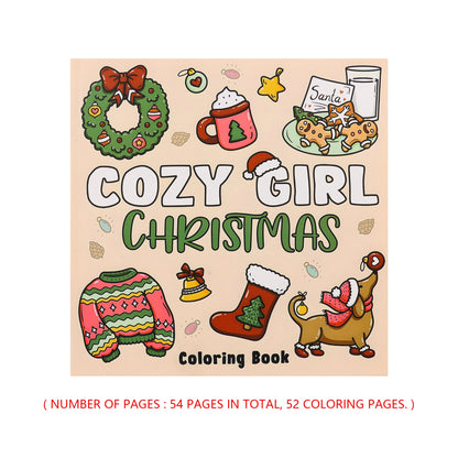 Coloring Book For Adults And Teens Featuring Adorable Christmas Creatures Cartoon Coloring Book To Relax In A Cozy Hygge Moment