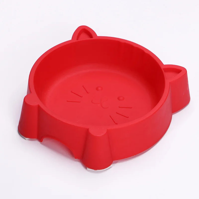 Pet Supplies Cat Shaped Pet Bowl Eco-friendly Plastic Non-Slip Dog Bowl Solid Cat Bowl Color Cute Durable Water Bowls for Cat