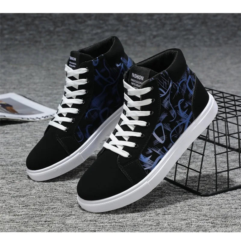 Men's Sneakers Fashion High Top Canvas Shoes Autumn New Casual Shoes for Men Lace Up Platform Vulcanized Shoes Big Size48 Tenis