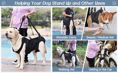 Dog Lift Harness Adjustable Full Body Support Dog Sling Breathable Straps for Assisted Mobility Dog Legs Hip Rehabilitation Lift