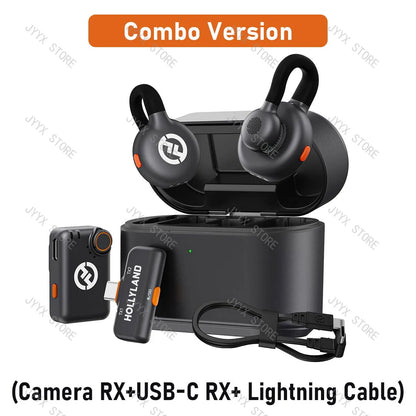 Hollyland Lark M2s Wireless Microphone System Noise Cancellation Lavalier Mic for iPhone Camera Android Video Vlog Interview