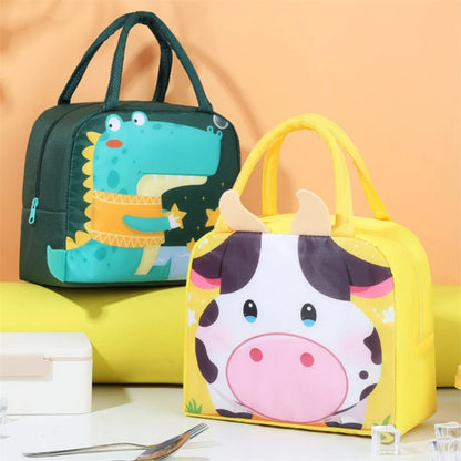 Cartoon Animals Children's Lunch Bag Portable Cartoon Handbag Thickened Insulation Fresh Refrigerated Bag Children's Bag