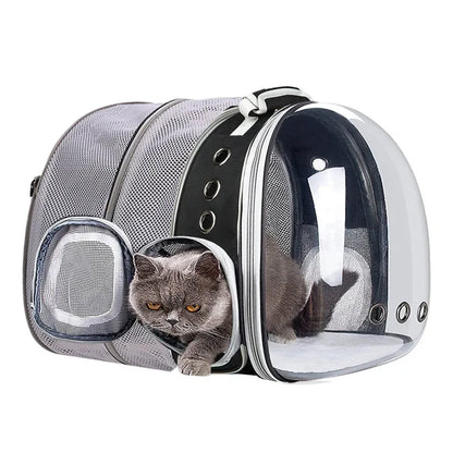 Pet Backpack Transparent Space Capsule Double Shoulder Cat Go Out Backpack Expandable Cat Bag Go Out Portable Small Dog Bag